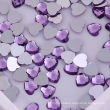 heart shape flat back acrylic stone, purple